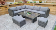 Catalina Corner Sofa Dining Set with Adjustable Table and Ice Bucket