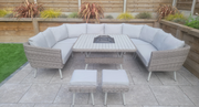 Danielle U-Shape Sofa Set with Fire Pit and Ice Bucket