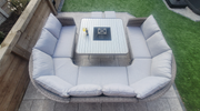 Danielle U-Shape Sofa Set with Fire Pit and Ice Bucket