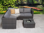 Georgia Corner Group Sofa Set With Ice Bucket In Grey - Kubek Furniture