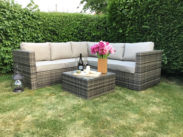 Georgia Corner Group Sofa Set In Natural Weave - Kubek Furniture