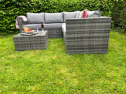 Georgia Corner Group Sofa Set With Ice Bucket In Grey - Kubek Furniture