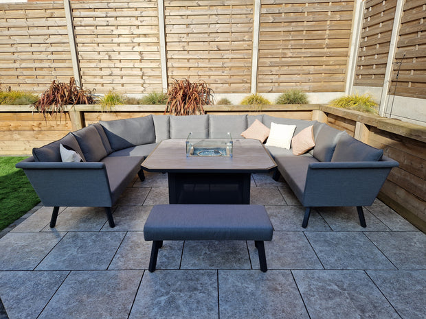 Luna U-Shape Sofa Set with Gas Firepit