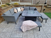 Luna Corner Sofa Set with Gas Firepit