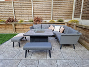 Luna Corner Sofa Set with Gas Firepit