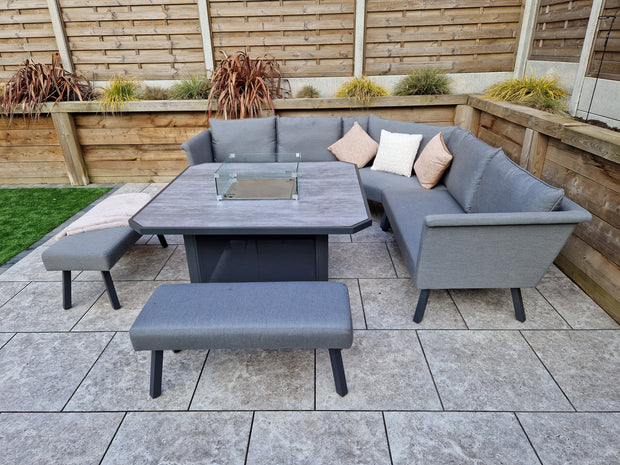 Luna Corner Sofa Set with Gas Firepit