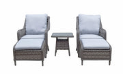 Mia 5 Piece Lounge Set In Grey - Kubek Furniture