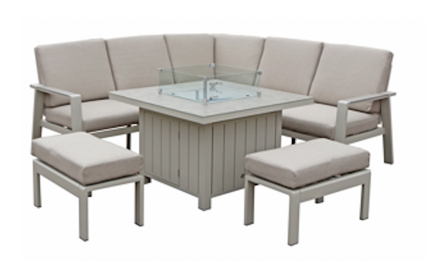 Neptune Corner Sofa Dining Set with Gas Firepit