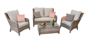 Alexandra 4-Seater Sofa Set in Grey