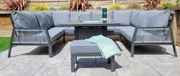 Bettina U-Shape Dining Set with Gas Fire Pit Table