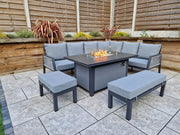 Bettina Corner Dining Set with Gas Fire Pit