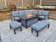 Bettina Corner Dining Set with Gas Fire Pit