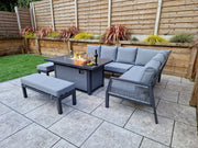 Bettina Corner Dining Set with Gas Fire Pit