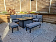 Bettina Corner Dining Set with Gas Fire Pit