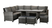 Charlotte Corner Sofa Dining Set In Grey - Kubek Furniture