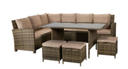 Charlotte Corner Sofa Dining Set In Natural - Kubek Furniture