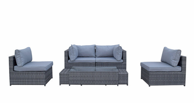 Chelsea Modular Compact Sofa Set In Grey - Kubek Furniture