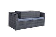 Chelsea Modular Compact Sofa Set In Grey - Kubek Furniture