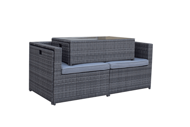 Chelsea Modular Compact Sofa Set In Grey - Kubek Furniture