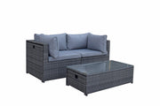 Chelsea Modular Compact Sofa Set In Grey - Kubek Furniture