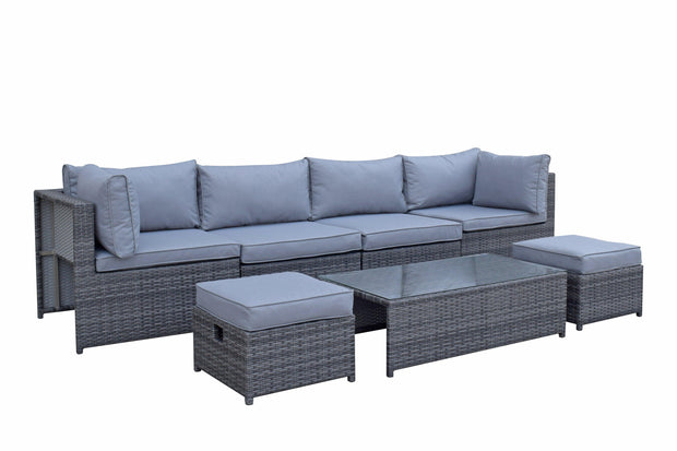 Chelsea Modular Compact Sofa Set In Grey - Kubek Furniture