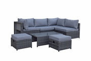 Chelsea Modular Compact Sofa Set In Grey - Kubek Furniture