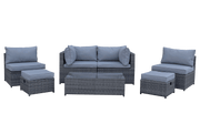 Chelsea Modular Compact Sofa Set In Grey - Kubek Furniture