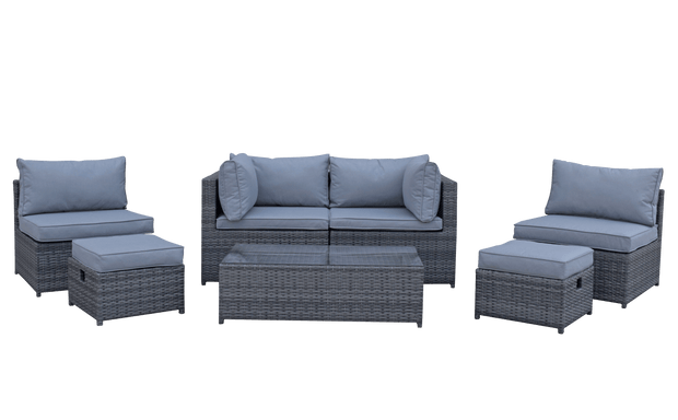 Chelsea Modular Compact Sofa Set In Grey - Kubek Furniture