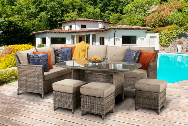 Edwina Sofa And Dining Set In Nature Weave - Kubek Furniture