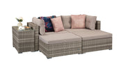 Harper Compact Sofa Garden Set In Grey - Kubek Furniture