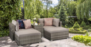 Harper Compact Sofa Garden Set In Grey - Kubek Furniture