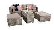 Harper Compact Sofa Garden Set In Grey - Kubek Furniture