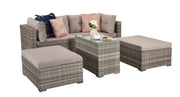 Harper Compact Sofa Garden Set In Grey - Kubek Furniture