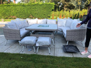 Danielle U-Shape Sofa Set With Fire Pit And Ice Bucket - Kubek Furniture