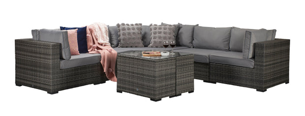 Jessica Sofa Set In Grey - Kubek Furniture