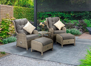 Meghan Reclining Lounge Set In Grey - New Stock In! - Kubek Furniture