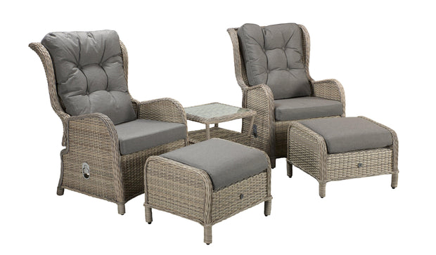 Meghan Reclining Lounge Set In Grey - New Stock In! - Kubek Furniture