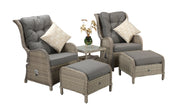 Meghan Reclining Lounge Set In Grey - New Stock In! - Kubek Furniture