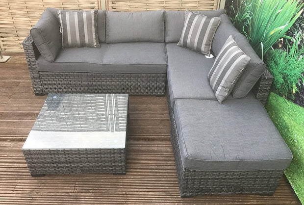 Savannah Corner Group Sofa Set In Grey - Kubek Furniture