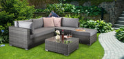 Savannah Corner Group Sofa Set In Grey - Kubek Furniture