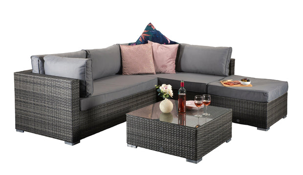 Savannah Corner Group Sofa Set In Grey - Kubek Furniture