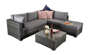 Savannah Corner Group Sofa Set In Grey - Kubek Furniture