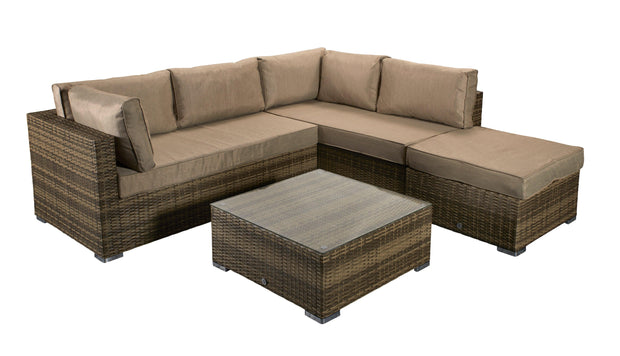 Savannah Corner Group Sofa Set In Natural + FREE Cover - Kubek Furniture